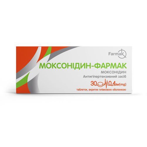 Моксонідин-Фармак 0,4 мг таблетки №30 недорого - фото №1 Моксонідин-Фармак 0,4 мг таблетки №30 недорого