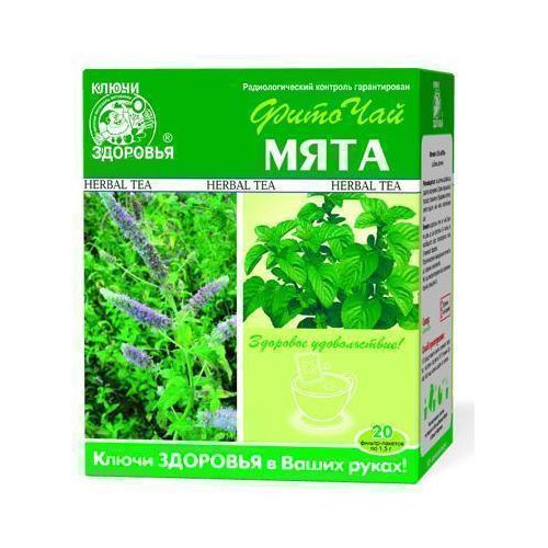 Фіточай Ключі Здоров'я №32 м'ята пакет 1,5г №20 в місті Чернігів : ціни, характеристика. - фото №1 Фіточай Ключі Здоров'я №32 м'ята пакет 1,5г №20 в місті Чернігів : ціни, характеристика.