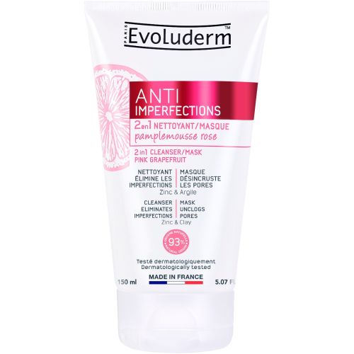 Маска Evoluderm (Эволюдерм) для лица 2 в 1 очищающая с экстрактом розового грейпфрута против несовершенств кожи 150 мл заказать - фото №1 Маска Evoluderm (Эволюдерм) для лица 2 в 1 очищающая с экстрактом розового грейпфрута против несовершенств кожи 150 мл заказать