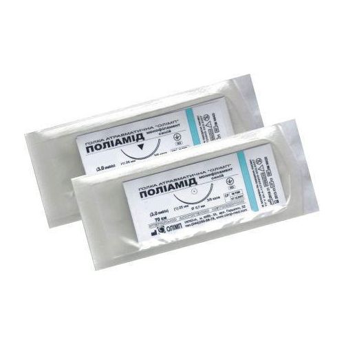 Полиамид 1 режущая игла 1/2 круга 40 мм 75 см ADD - фото №1 Полиамид 1 режущая игла 1/2 круга 40 мм 75 см ADD