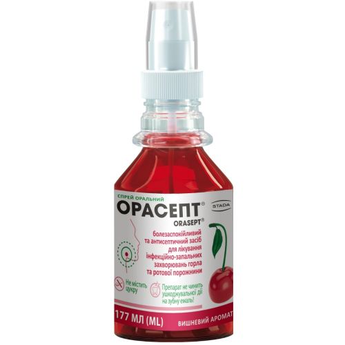 Орасепт 1,4% спрей оральний 177 мл недорого - фото №1 Орасепт 1,4% спрей оральний 177 мл недорого
