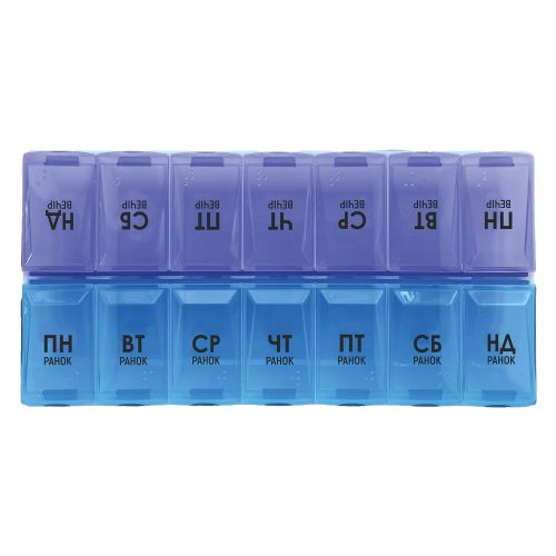Органайзер пластиковый РТ 6041 для таблеток Неделя Maxi (2 приема в день) фото - фото №1 Органайзер пластиковый РТ 6041 для таблеток Неделя Maxi (2 приема в день) фото