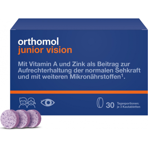 Orthomol (Ортомол) Junior Vision (для зміцнення зору дитини) Чорниця - Персик таблетки №30 в місті Миколаїв : ціни, характеристика. - фото №1 Orthomol (Ортомол) Junior Vision (для зміцнення зору дитини) Чорниця - Персик таблетки №30 в місті Миколаїв : ціни, характеристика.