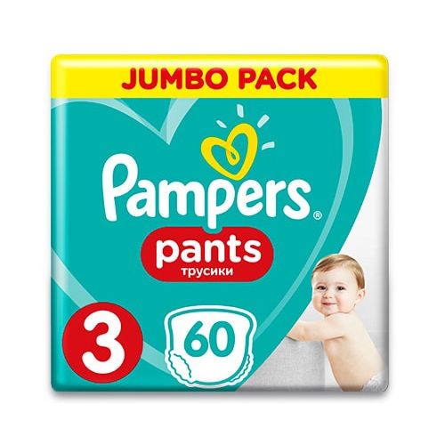 Підгузки-трусики Pampers Pants Midi Джамбо (6-11 кг) №60 в аптеці - фото №1 Підгузки-трусики Pampers Pants Midi Джамбо (6-11 кг) №60 в аптеці