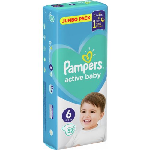 Підгузки Pampers Active Baby Extra Large (13-18 кг) №52 в аптеці - фото №1 Підгузки Pampers Active Baby Extra Large (13-18 кг) №52 в аптеці