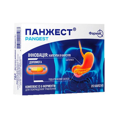 Панжест капсулы №20 в городе Запорожье : цены, характеристики. - фото №1 Панжест капсулы №20 в городе Запорожье : цены, характеристики.
