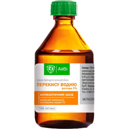 Перекись водорода 3% раствор Айви флакон 100 мл заказать - фото №1 Перекись водорода 3% раствор Айви флакон 100 мл заказать