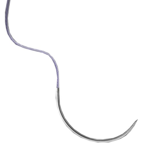 Игла колючая 26 мм (1/2 круга) р.3/0 фиолетовая длина 75 см, 1 шт. в интернет-аптеке - фото №1 Игла колючая 26 мм (1/2 круга) р.3/0 фиолетовая длина 75 см, 1 шт. в интернет-аптеке
