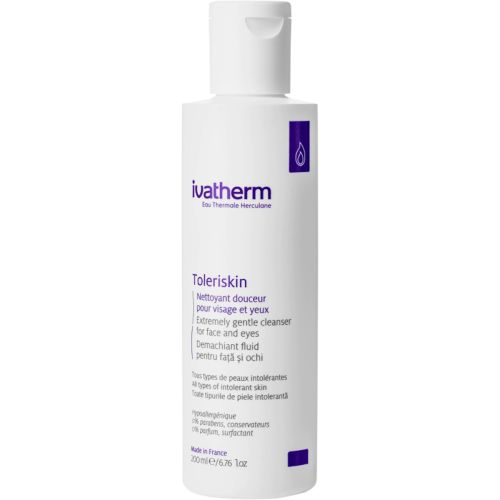 Средство Ivatherm Tolereskin чрезвычайно нежное для снятия макияж для кожи лица и глаз 200 мл ADD - фото №1 Средство Ivatherm Tolereskin чрезвычайно нежное для снятия макияж для кожи лица и глаз 200 мл ADD