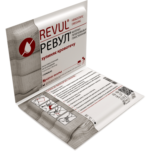 Ревул гемостатичний бинт для зупинки кровотечі 11,2 см х 1,83 м, 1 шт. в місті Запоріжжя : ціни, характеристика. - фото №1 Ревул гемостатичний бинт для зупинки кровотечі 11,2 см х 1,83 м, 1 шт. в місті Запоріжжя : ціни, характеристика.