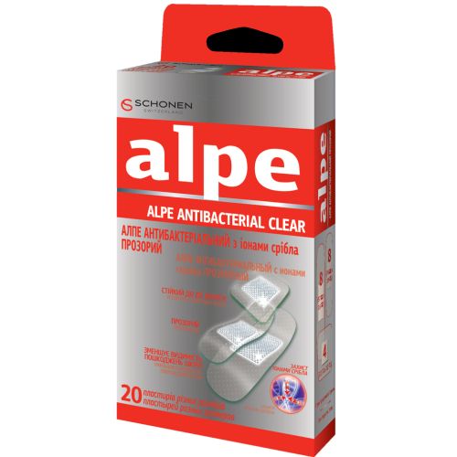 Лейкопластырь Alpe прозрачный антибактериальный с ионами серебра (76х19 мм №8, 57х16 мм №8, 22х22 мм №4) №20 в Украине - фото №1 Лейкопластырь Alpe прозрачный антибактериальный с ионами серебра (76х19 мм №8, 57х16 мм №8, 22х22 мм №4) №20 в Украине