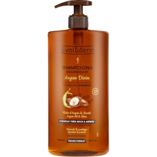 Шампунь Evoluderm (Эволюдерм) для сухих и поврежденных волос питательный с аргановым маслом 1000 мл заказать - фото №1 Шампунь Evoluderm (Эволюдерм) для сухих и поврежденных волос питательный с аргановым маслом 1000 мл заказать