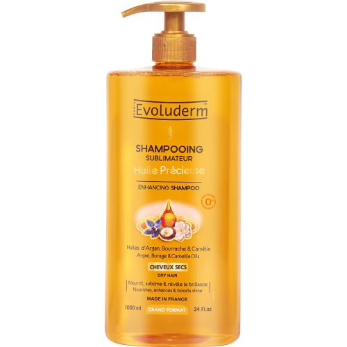 Шампунь Evoluderm (Эволюдерм) для сухих волос укрепляющий с ценными маслами 1000 мл в аптеке - фото №1 Шампунь Evoluderm (Эволюдерм) для сухих волос укрепляющий с ценными маслами 1000 мл в аптеке