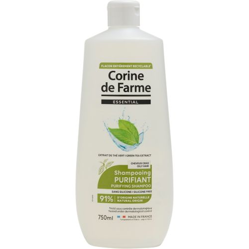 Шампунь Corine de Farme (Корін де Фарм) для жирного волосся очищувальний з екстрактом зеленого чаю 750 мл в Дніпрі : ціни, характеристика. - фото №1 Шампунь Corine de Farme (Корін де Фарм) для жирного волосся очищувальний з екстрактом зеленого чаю 750 мл в Дніпрі : ціни, характеристика.