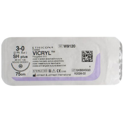 Викрил 3-0, колющая 26 мм 1/2 круга,75 см W9120 в Украине - фото №1 Викрил 3-0, колющая 26 мм 1/2 круга,75 см W9120 в Украине