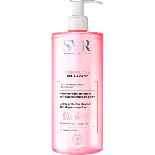 Гель-лаванте SVR Topialyse очищающий для сухой атопичной кожи лица и тела 1000 мл ADD - фото №1 Гель-лаванте SVR Topialyse очищающий для сухой атопичной кожи лица и тела 1000 мл ADD
