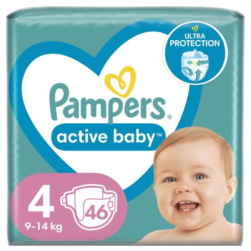Підгузки Pampers Active Baby розмір 4 (9-14 кг) №46 фото - фото №1 Підгузки Pampers Active Baby розмір 4 (9-14 кг) №46 фото