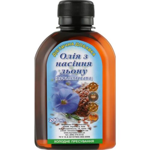 Олія льону 200 мл в Україні - фото №1 Олія льону 200 мл в Україні
