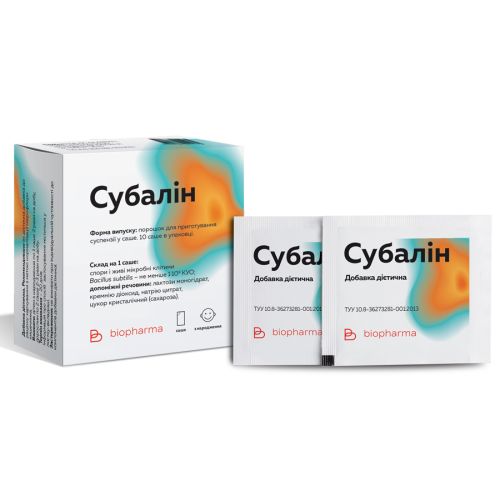 Субалин порошок 2,0 саше №10 в аптеке - фото №1 Субалин порошок 2,0 саше №10 в аптеке