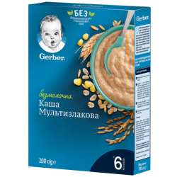 Каша Gerber безмолочна швидкорозчинна мультизлакова з 6 місяців 200 г замовити - фото №1 Каша Gerber безмолочна швидкорозчинна мультизлакова з 6 місяців 200 г замовити