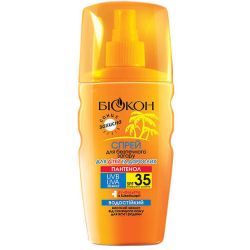 Спрей Біокон для безпечної засмаги для дорослих/дітей SPF35 160 мл в аптеці - фото №1 Спрей Біокон для безпечної засмаги для дорослих/дітей SPF35 160 мл в аптеці
