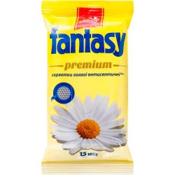Серветки вологі Fantasy Premium антисептичні 15 шт. фото