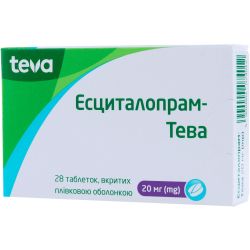 Есциталопрам-Тева 20 мг таблетки №28  в місті Запоріжжя : ціни, характеристика. 
