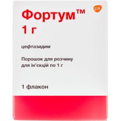 Фортум 1 г порошок для раствора для инъекций №1 в Днепре : цены, характеристики. 