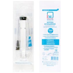 Шприц Injector Medicus 5 мл 3-х компонентный с двумя иголками 22G (0,7х38 мм) и 23G (0,6х32 мм), 1 шт. в городе Винница : цены, характеристики. 
