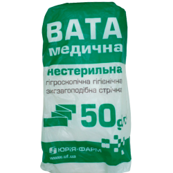 Вата нестерильная рулон Юрия-Фарм 50 г в интернет-аптеке