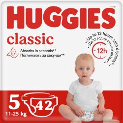 Підгузки Huggies Classic р.5 (11-25 кг), 42 шт. в місті Запоріжжя : ціни, характеристика. 