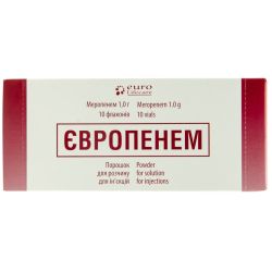 Европенем порошок для раствора для инъекций по 1 г флакон №10 купить