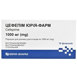 Цефепім Юрія-Фарм 1000 мг порошок для розчину для ін’єкцій №10 недорого