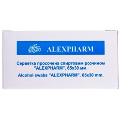 Салфетки Alexpharm пропитаны спиртовым раствором 65 x 30 мм №100 в городе Одесса : цены, характеристики. 