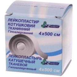 Лейкопластир С-Пласт котушковий 4 см х 500 см на тканинній основі карт. шпул. недорого
