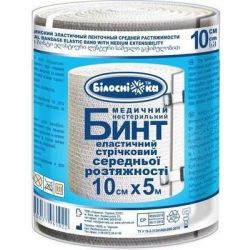 Бинт Белоснежка эластичный ленточный средней растяжимости 10 см х 5,0 м в городе Одесса : цены, характеристики. 