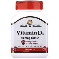 Apnas Natural (Апнас Натурал) Вітамін D3 50 мкг 2000 ME таблетки №110 в місті Одеса : ціни, характеристика. 