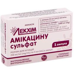 Амикацина сульфат 250 мг/мл раствор для инъекций ампула 4 мл №1 в Украине