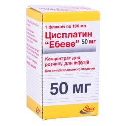 Цисплатин Эбеве 0.5 мг/мл концентрат для раствора 100 мл (50 мг) флакон №1 заказать