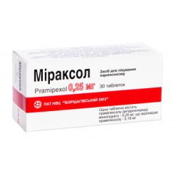 Мираксол 0,25 мг таблетки №30 в Днепре : цены, характеристики. 
