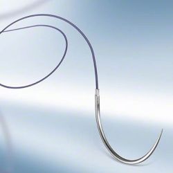 Шовный материал Monoplus (Моноплюс) фиолетовый, размер USP 1(4), длина 150 см, колющая игла, 1/2 круга, длина (мм) 48, Петля, упаковка DDP в Украине