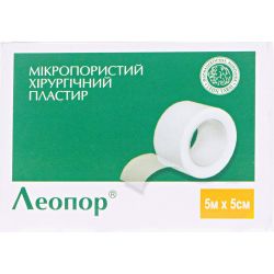 Пластырь медицинский Леопор хирургический, микропористый рулонный без катушки, 5 м х 5 см, 1 шт. в аптеке