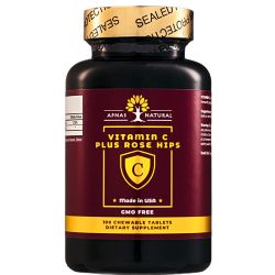 Apnas Natural (Апнас Натурал) Вітамін С плюс Шипшина таблетки жувальні №100 в Дніпрі : ціни, характеристика. 